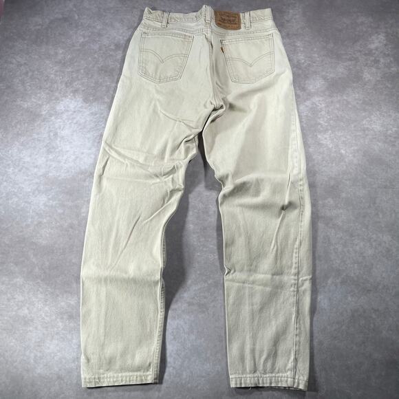 80’s Levi’s 550 Orange Tab Tan Denim Tapered Leg Pants - Picture 2 of 7